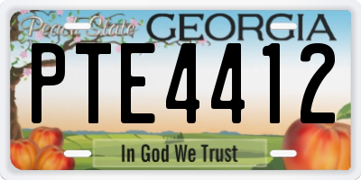 GA license plate PTE4412