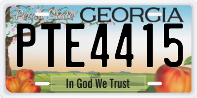 GA license plate PTE4415