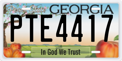 GA license plate PTE4417