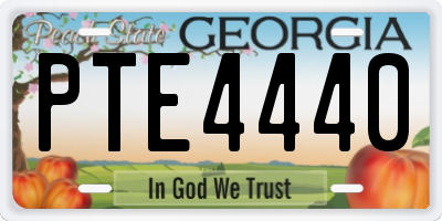 GA license plate PTE4440