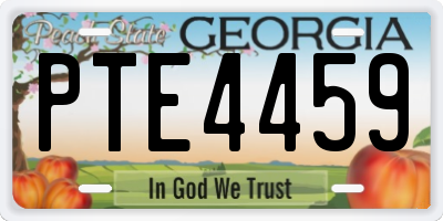 GA license plate PTE4459