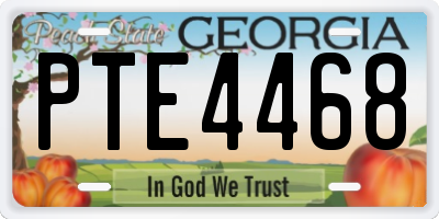GA license plate PTE4468