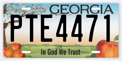 GA license plate PTE4471