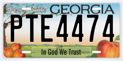 GA license plate PTE4474
