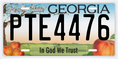 GA license plate PTE4476