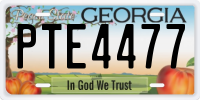 GA license plate PTE4477