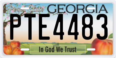 GA license plate PTE4483