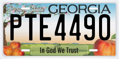 GA license plate PTE4490