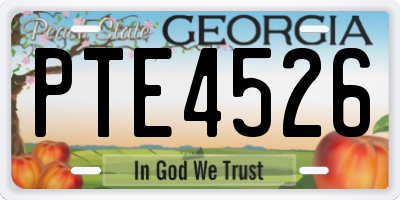 GA license plate PTE4526