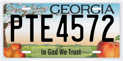 GA license plate PTE4572