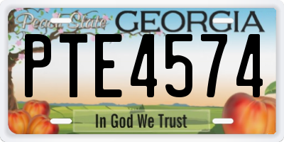 GA license plate PTE4574