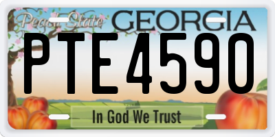 GA license plate PTE4590