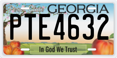 GA license plate PTE4632