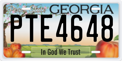 GA license plate PTE4648