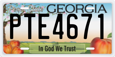 GA license plate PTE4671