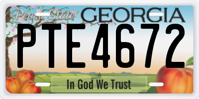 GA license plate PTE4672