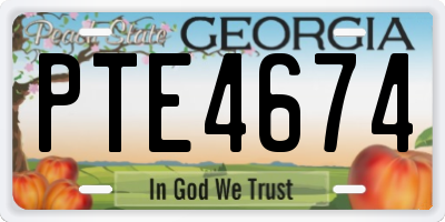 GA license plate PTE4674