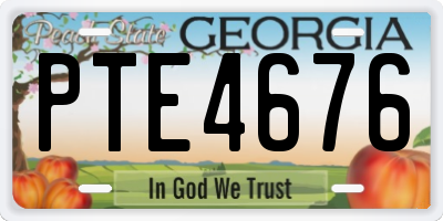 GA license plate PTE4676