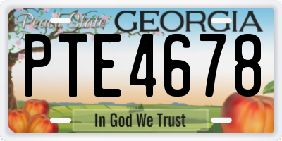GA license plate PTE4678