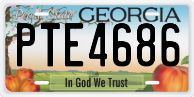 GA license plate PTE4686