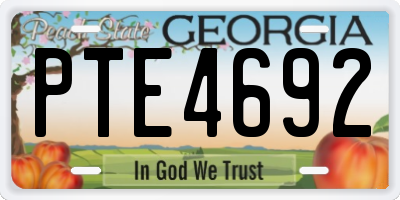 GA license plate PTE4692
