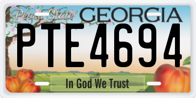 GA license plate PTE4694