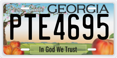 GA license plate PTE4695