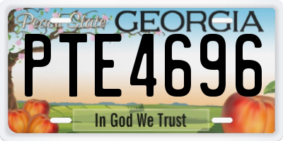 GA license plate PTE4696