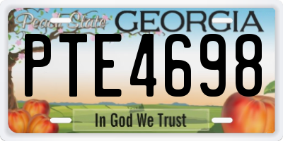 GA license plate PTE4698