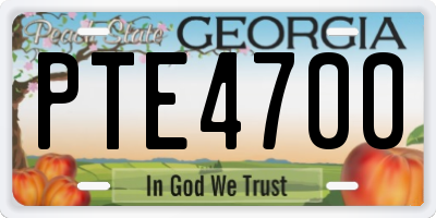 GA license plate PTE4700