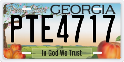 GA license plate PTE4717