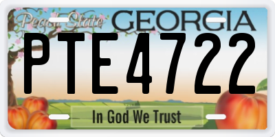 GA license plate PTE4722