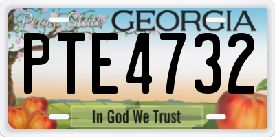 GA license plate PTE4732