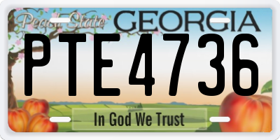 GA license plate PTE4736