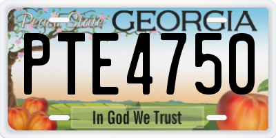 GA license plate PTE4750