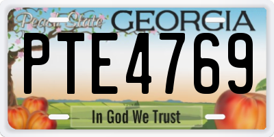 GA license plate PTE4769
