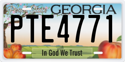 GA license plate PTE4771