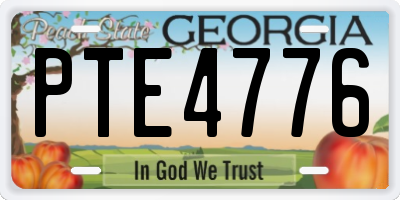 GA license plate PTE4776