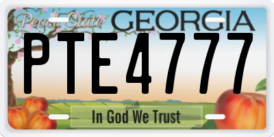 GA license plate PTE4777