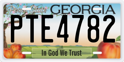 GA license plate PTE4782