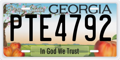 GA license plate PTE4792