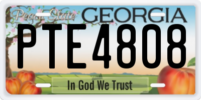 GA license plate PTE4808