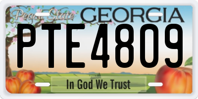 GA license plate PTE4809