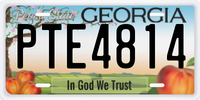 GA license plate PTE4814