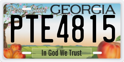 GA license plate PTE4815