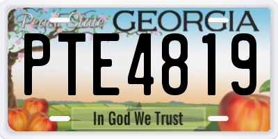 GA license plate PTE4819