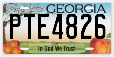 GA license plate PTE4826