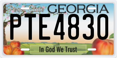 GA license plate PTE4830