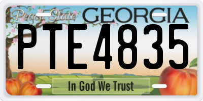GA license plate PTE4835