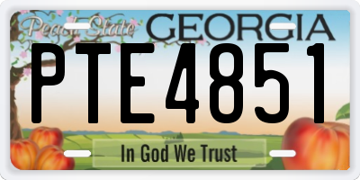 GA license plate PTE4851